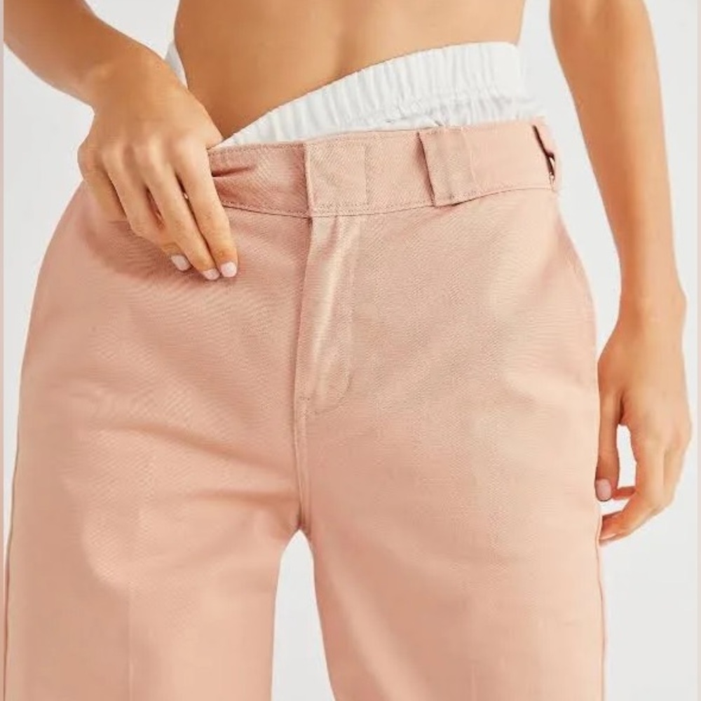 Dickies Worker Wide Leg Skater Pants, Blush, size 3 / 26 - Picture 3 of 8